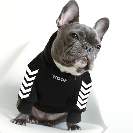 Winter Dog Hoodie with Hood – Warm, Stylish & Comfortable (“WOOF” Design)