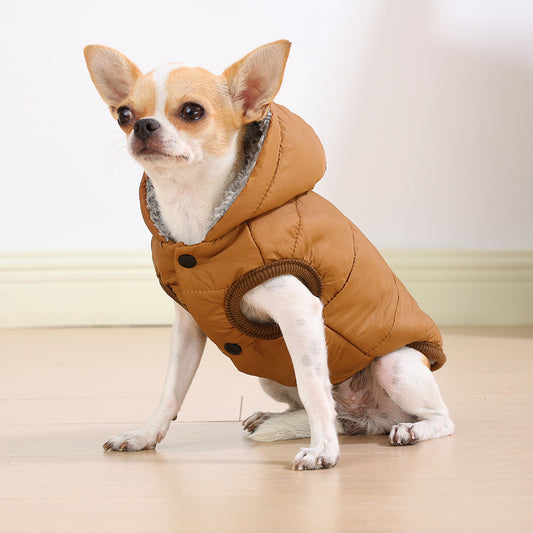 Warm Padded Dog Jacket with Hood