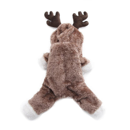 Winter Reindeer Cat Costume – Plush Shaker Velvet Four-Legged Suit