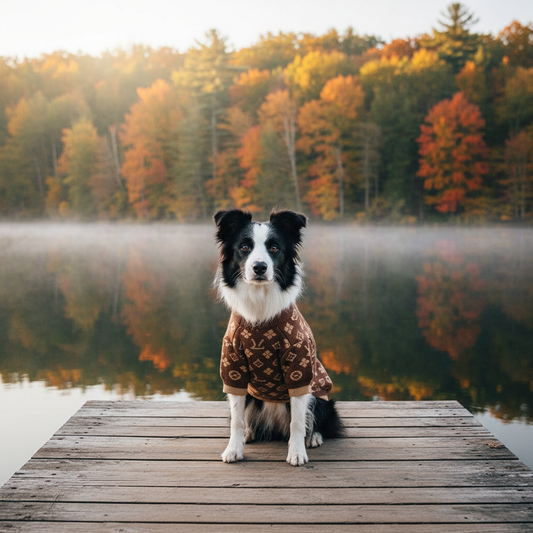 Border Collie in Knit Sweater